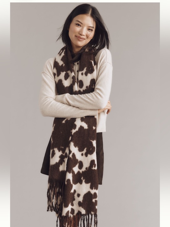 Anthropologie Accessories - Anthropology Mauve Cow Print Scarf